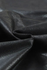 Black Crossed Dip Waist Sleek Leather Leggings - Femstylo