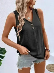 Solid Color V-Neck Tank - Femstylo