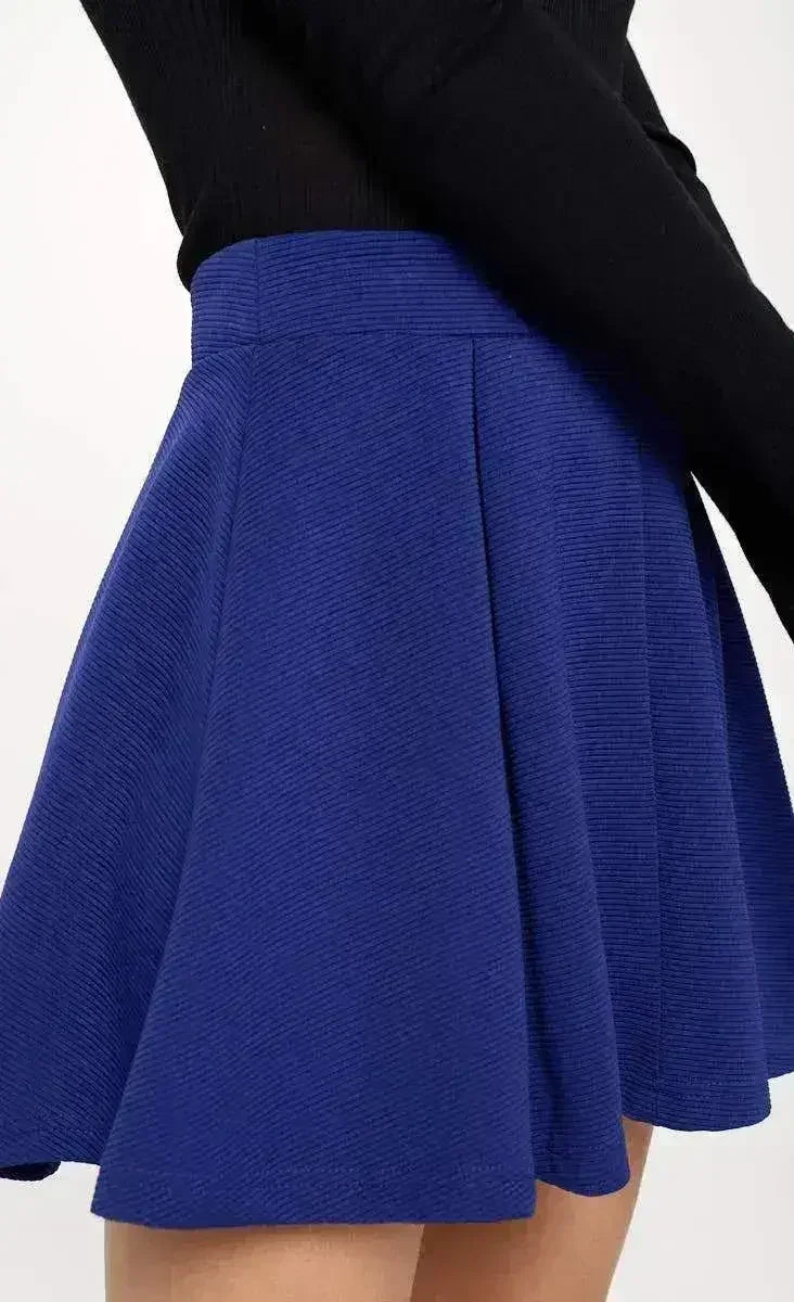 High-Waisted Pleated Skater Skirt - Femstylo