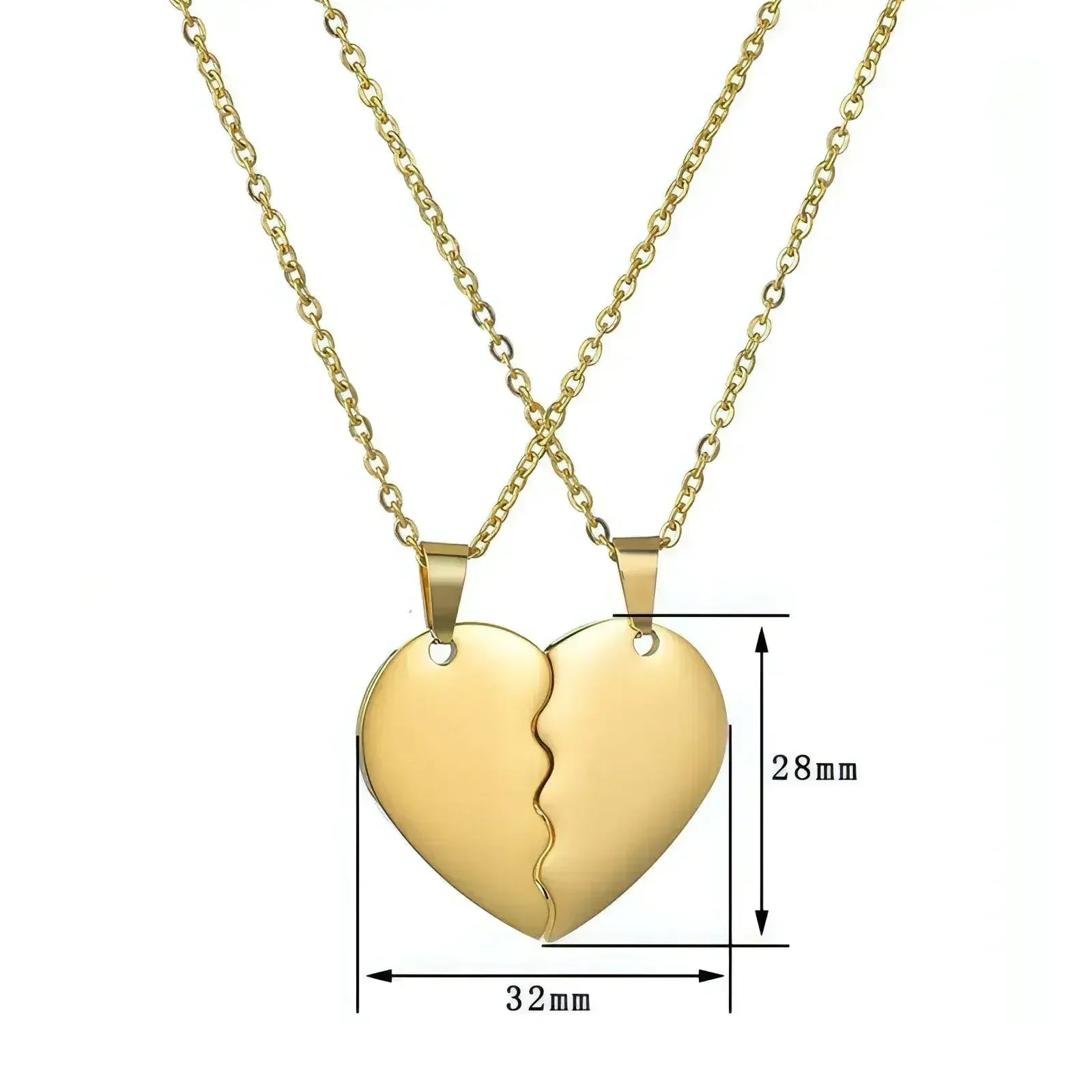 π Couple Heart Puzzle Necklace β Two Halves, One Love - Femstylo