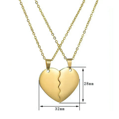 π Couple Heart Puzzle Necklace β Two Halves, One Love - Femstylo