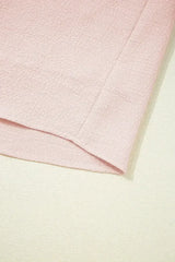 Light Pink Textured Flutter Sleeve Square Neck Bow Back Mini Dress - Femstylo