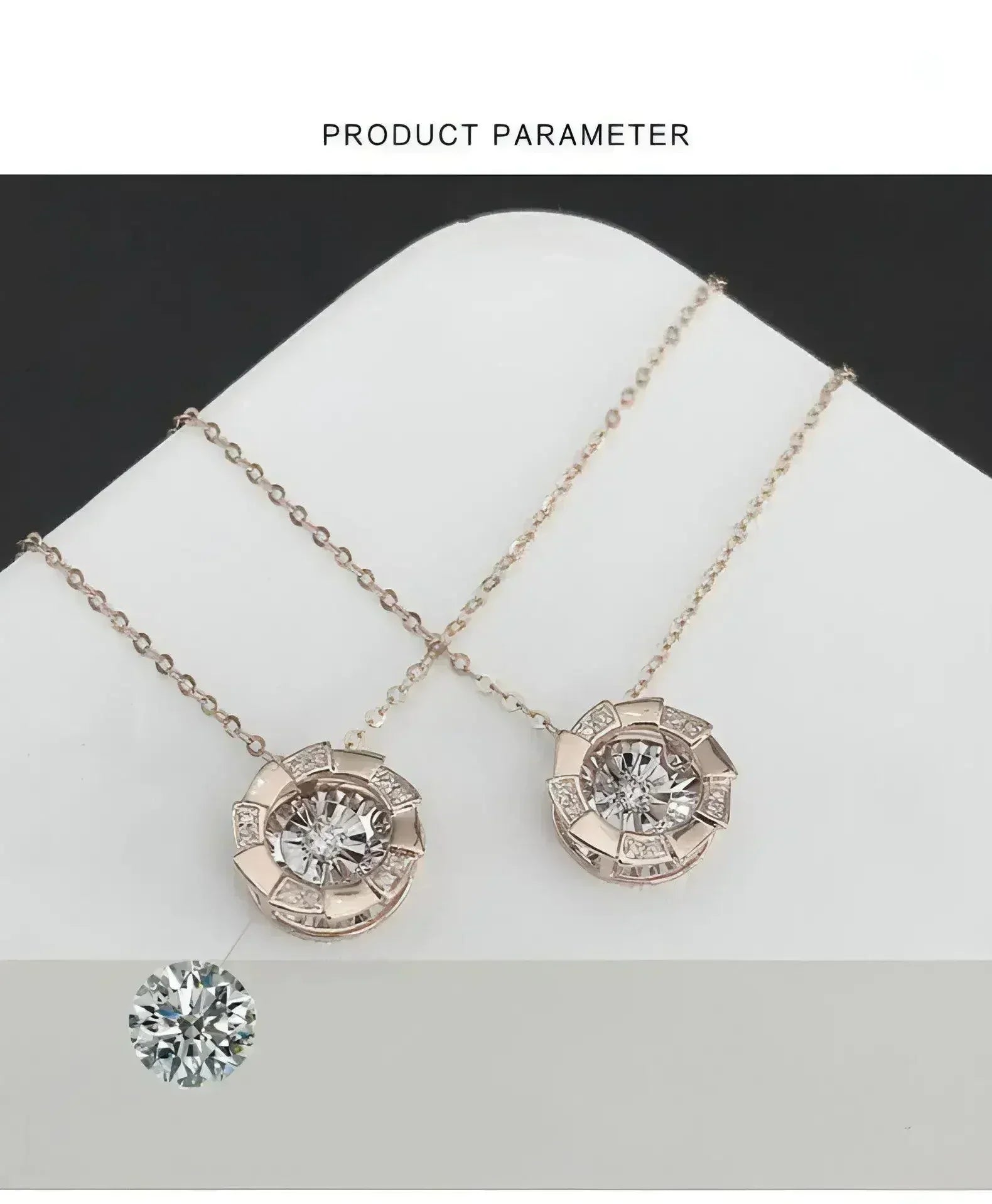 Rose Gold Pulsatile Heart Diamond Pendant Clavicle Chain - Femstylo