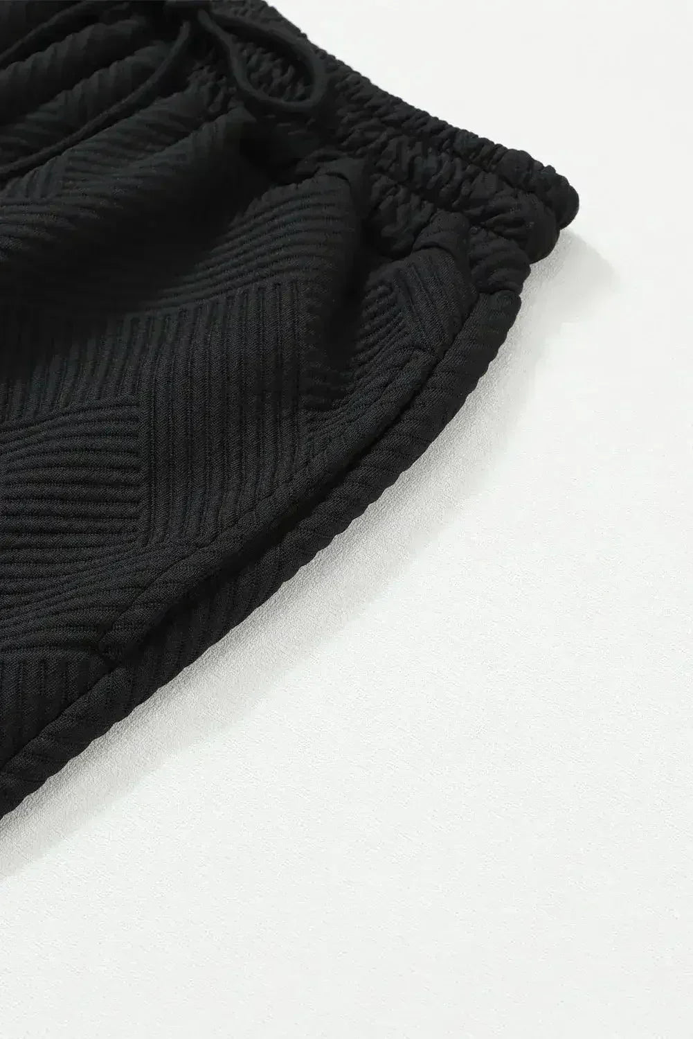 Black Ultra Loose Textured 2pcs Slouchy Outfit - Femstylo