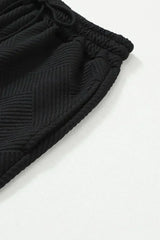 Black Ultra Loose Textured 2pcs Slouchy Outfit - Femstylo