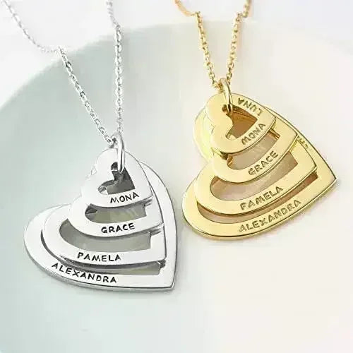 Grandma Heart Necklace, Personalized Grandma Jewelry, Nana Necklace - Femstylo