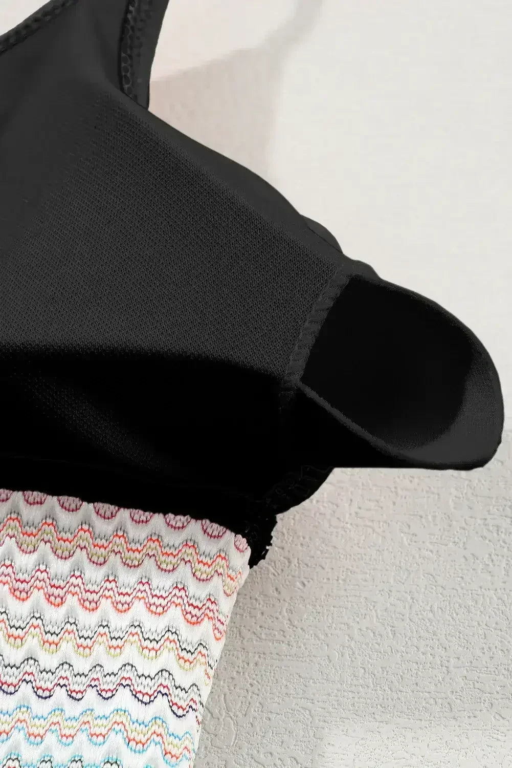 Rose Striped Patchwork Spaghetti Strap High Waist Bikini Set - Femstylo