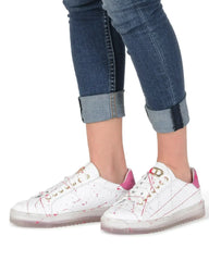 Splatter Sneaker - White Fuxia - Femstylo