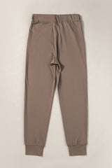 Gray Drawstring Waist Pocketed Joggers