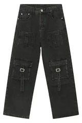 Mid Rise Men's Jeans with Cargo Pockets - Femstylo