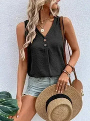 Solid Color V-Neck Tank - Femstylo