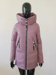 Casual hooded women winter coat parka Zipper pocket padded jacket coat - Femstylo