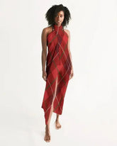 Sheer Plaid Red Swimsuit Cover Up - Femstylo