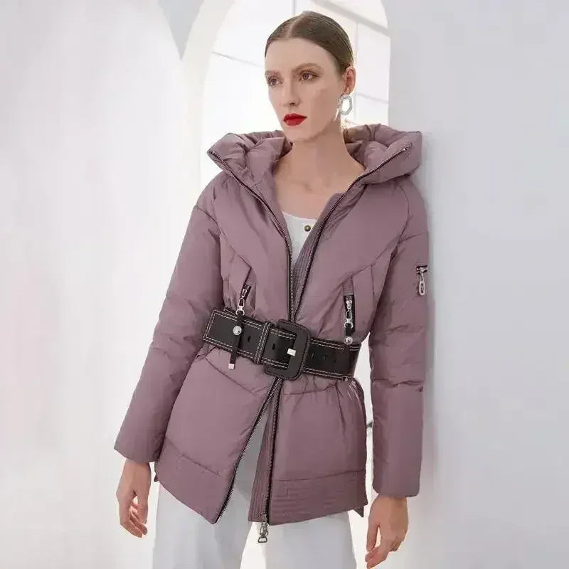 Casual hooded women winter coat parka Zipper pocket padded jacket coat - Femstylo