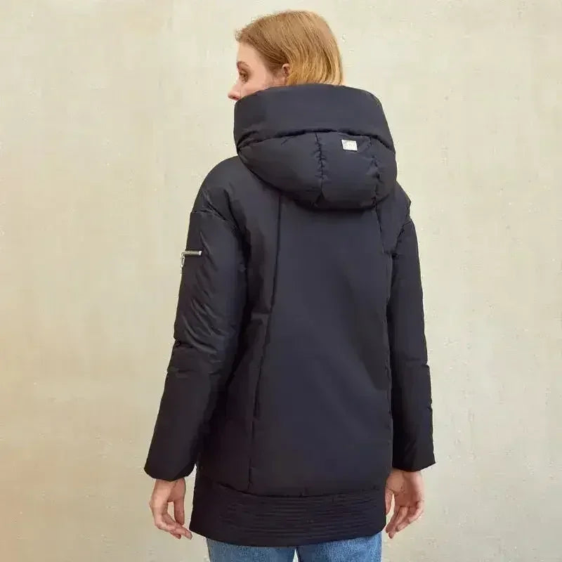 Casual hooded women winter coat parka Zipper pocket padded jacket coat - Femstylo