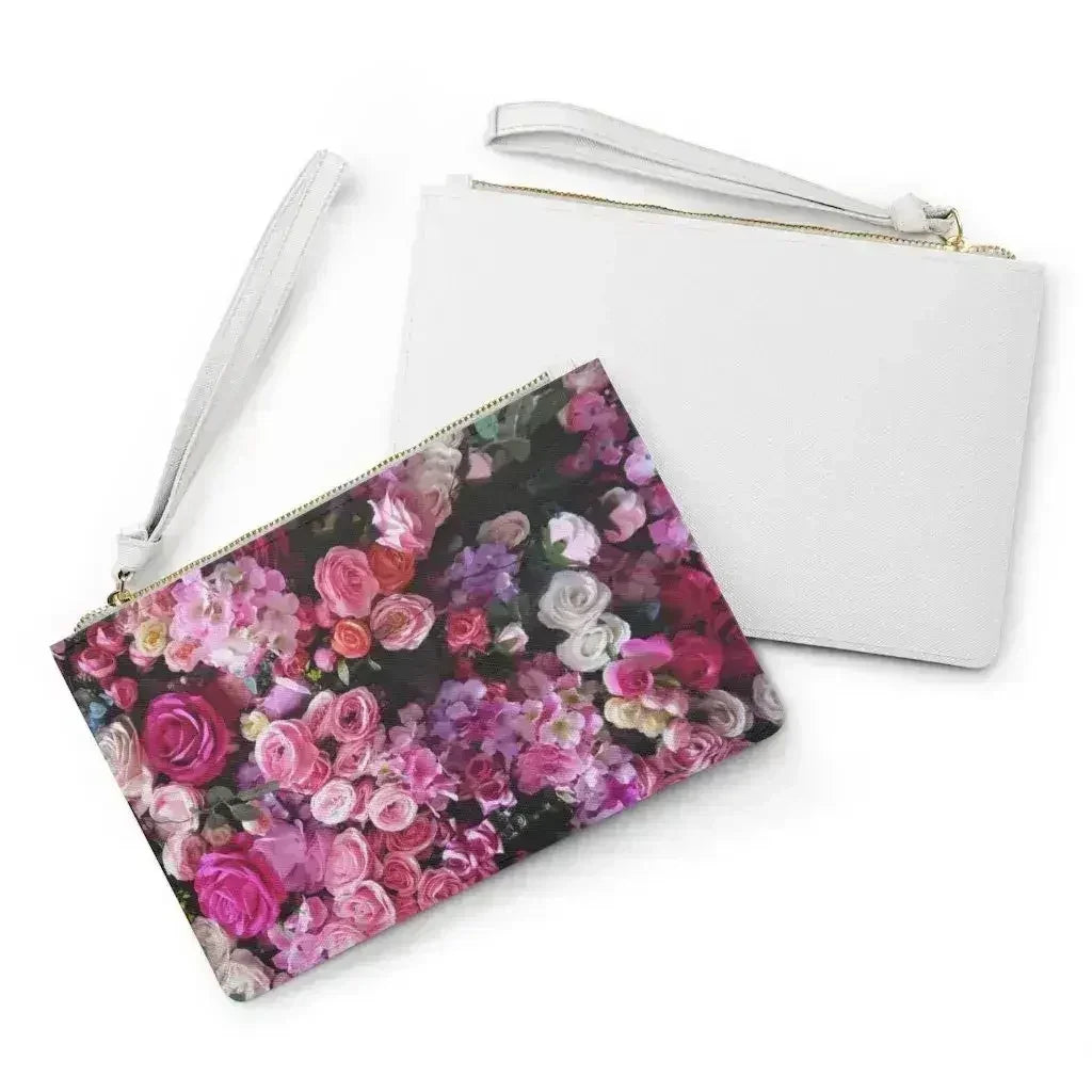Floral Bouquet Designed Zipped Clutch Bag - Femstylo