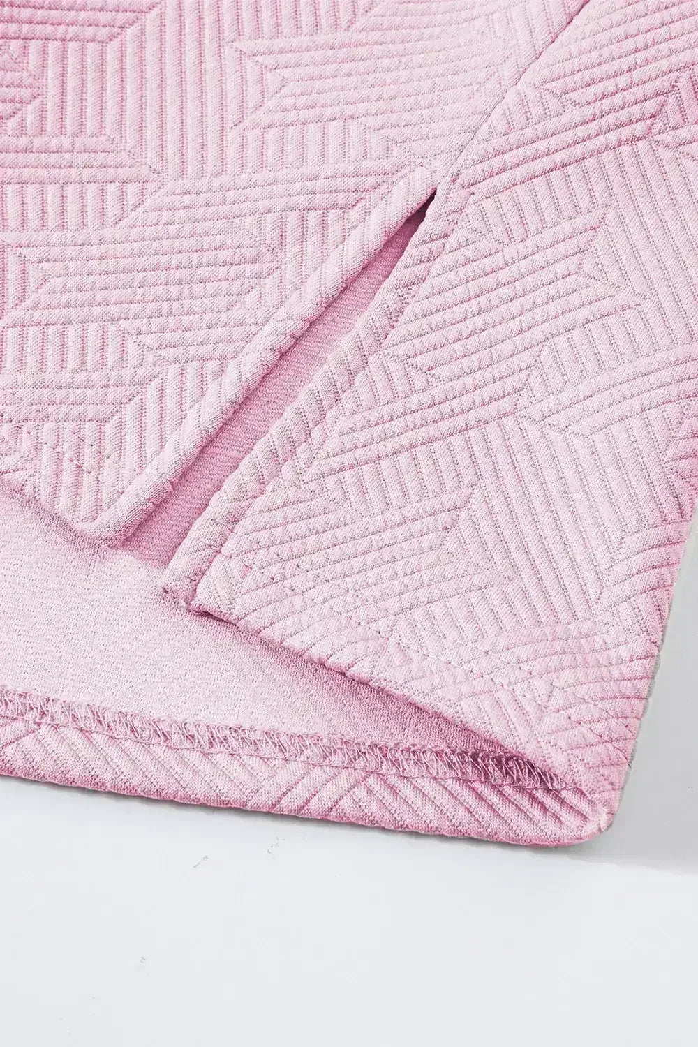 White Textured V Neck Collared Split Hem T Shirt - Femstylo