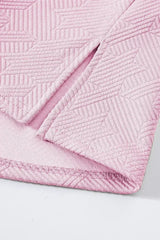 White Textured V Neck Collared Split Hem T Shirt - Femstylo