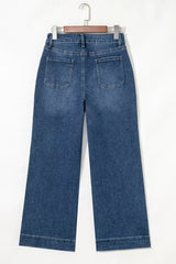 Ashleigh Blue Cropped High Rise Wide Leg Jeans - Femstylo