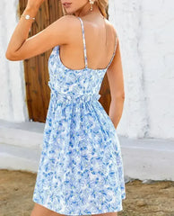 Spaghetti Strap Mini Dress – Cinched Waist Summer Cami Dress - Femstylo