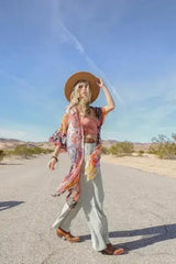 Boho Floral Patchwork Kimono - Femstylo