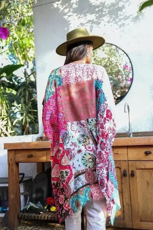 Boho Floral Patchwork Kimono - Femstylo