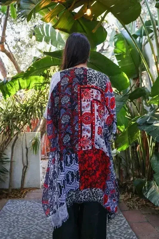 Boho Floral Patchwork Kimono - Femstylo