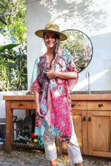 Boho Floral Patchwork Kimono - Femstylo