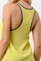 Scoop Neck Tank Top with Contrast Trim - Femstylo