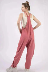VERY J Plunge Sleeveless Jumpsuit with Pockets - Femstylo