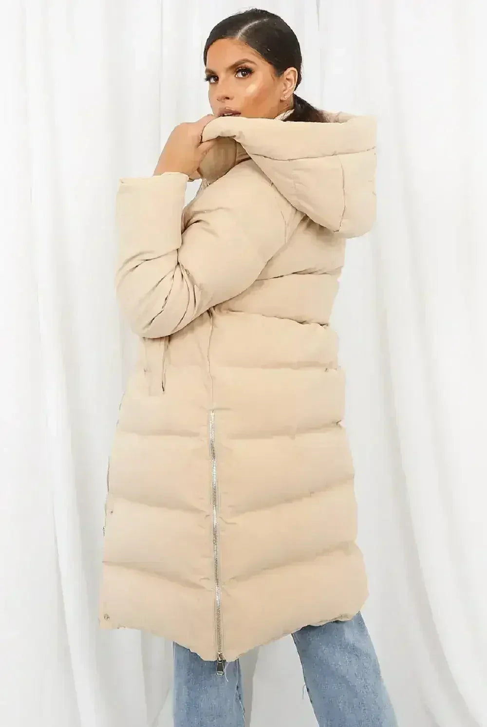 Hooded Longline Puffer Coat - Femstylo
