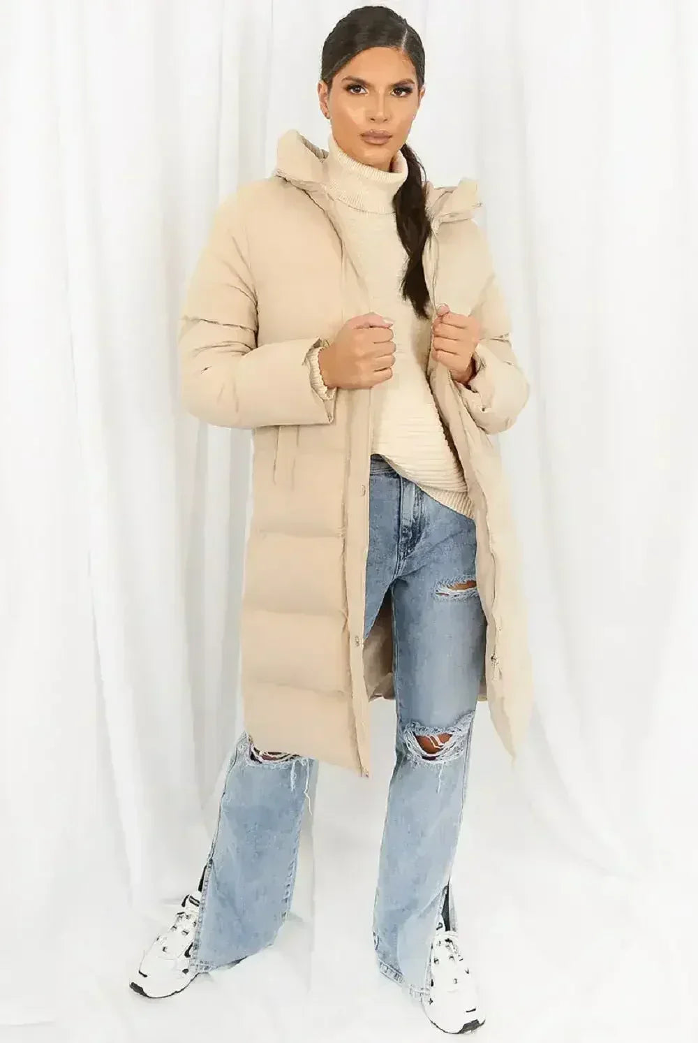 Hooded Longline Puffer Coat - Femstylo