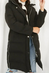 Hooded Longline Puffer Coat - Femstylo