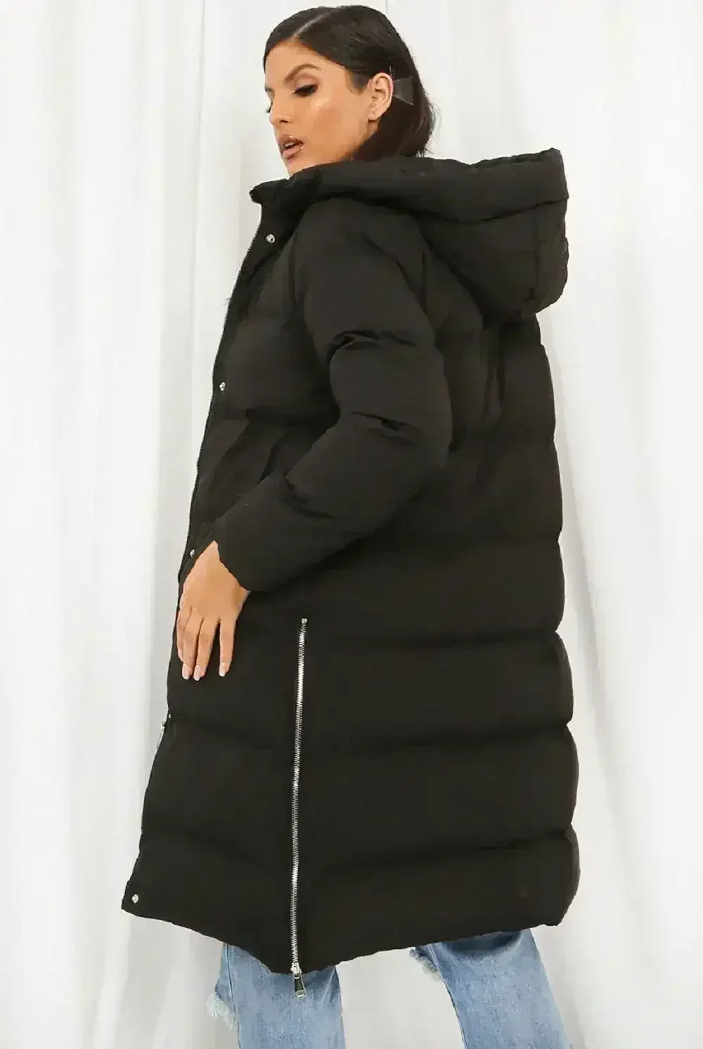 Hooded Longline Puffer Coat - Femstylo