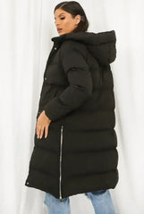 Hooded Longline Puffer Coat - Femstylo