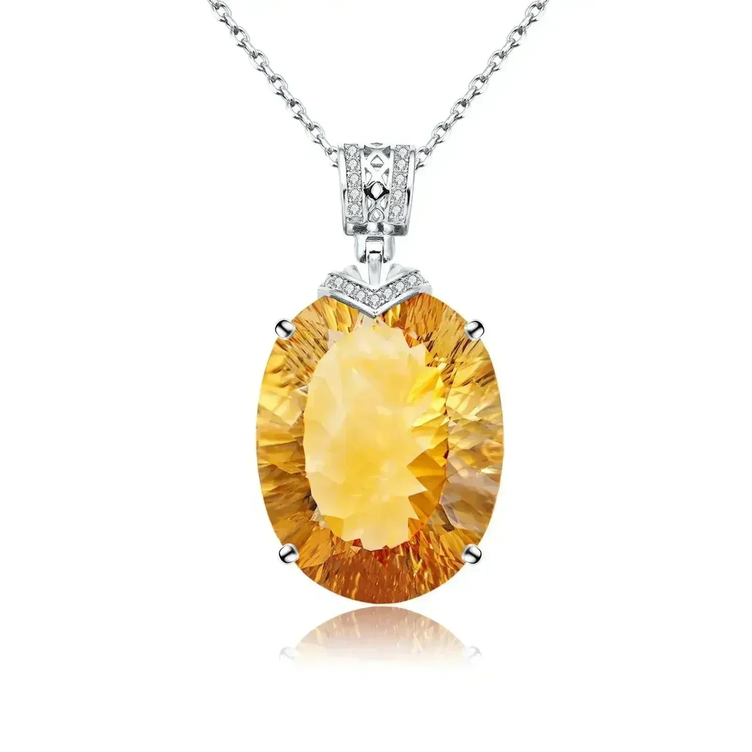 LuxeJewels™ – Solaris Gemdrop Citrine Pendant Necklace - Femstylo