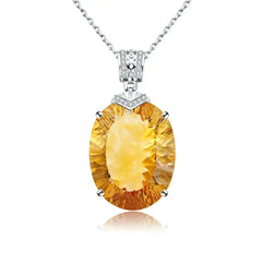 LuxeJewels™ – Solaris Gemdrop Citrine Pendant Necklace - Femstylo