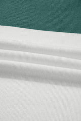 Green Colorblock Ribbed Knit Baggy Sweater