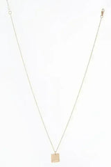 Gold Twisted Ring & Square Pendant Necklace Set - Nickel-Free - Femstylo