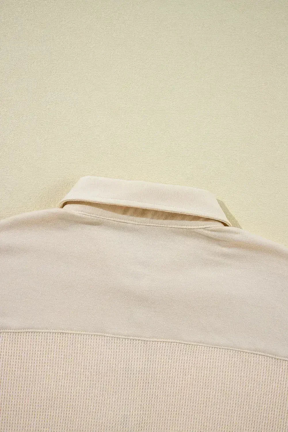 Pink Waffle Long Sleeve Collared Half Button Relaxed Fit Top - Femstylo