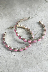 Bonbon Turquoise Big Circle C Shaped Earrings - Femstylo