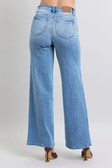 Judy Blue Wide Leg Jeans – High Waist w/ Pockets | 93% Cotton Blend - Femstylo