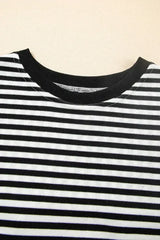 Black Stripe Bowknot Backless T-Shirt - Femstylo