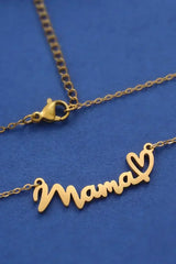 Gold Mama Letter Heart Pattern Necklace - Femstylo