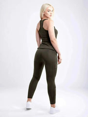 High-Waisted Pilates Leggings with Side Pockets & Mesh Panels - Femstylo