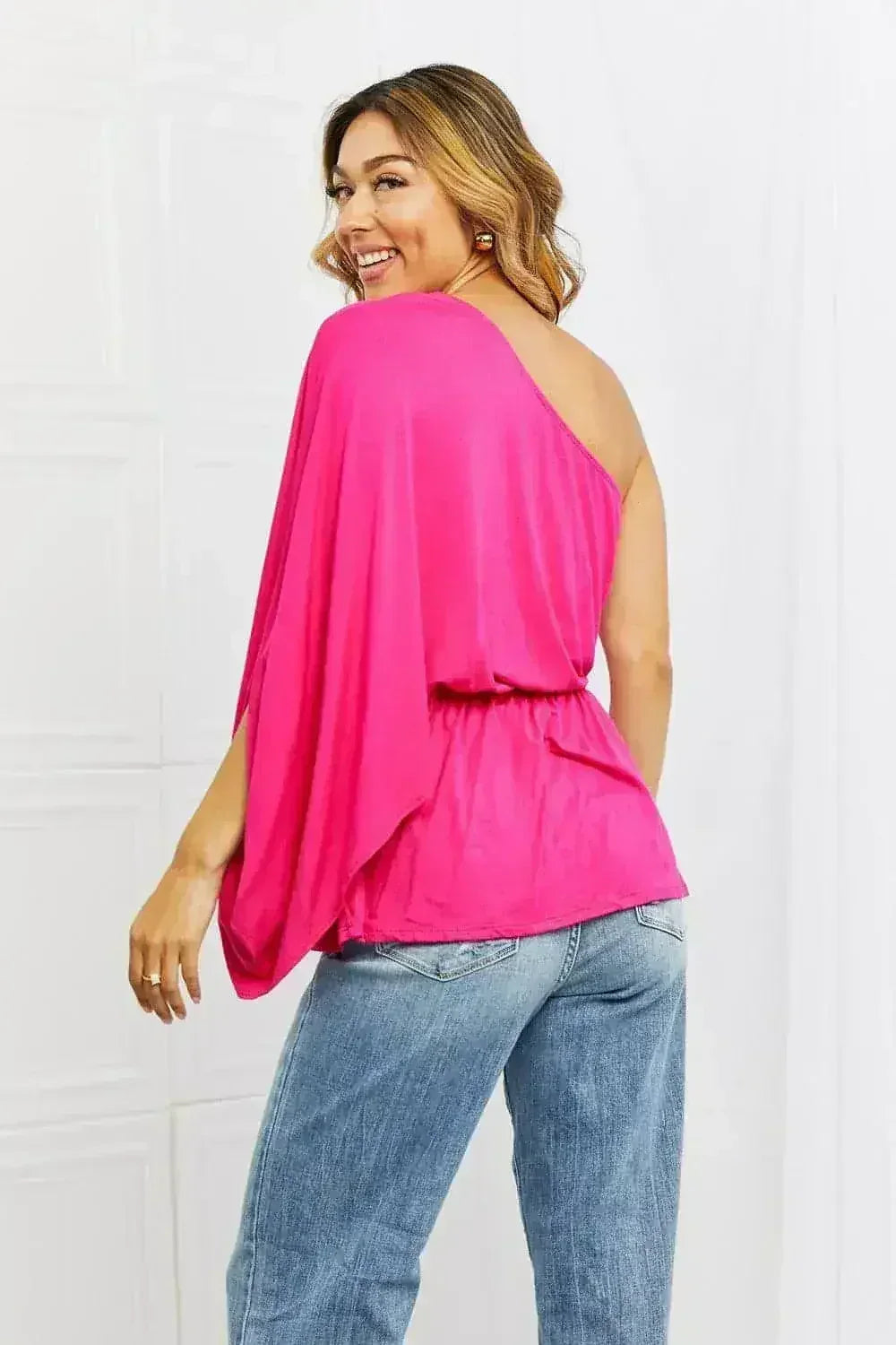 HotPink One Shoulder Top - Versatile Sizes S-3XL | Femstylo - Femstylo