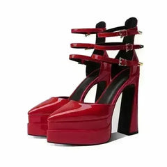 Fashion Pointed Toe Women's Shoes High Heel Hollow Sandals Waterproof - Femstylo