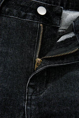 Sail Blue Mineral Wash Raw Hem High Waist Flared Jeans - Femstylo