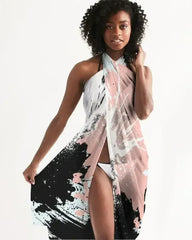 Sheer Swimsuit Cover Up Abstract Print Pastels - Femstylo