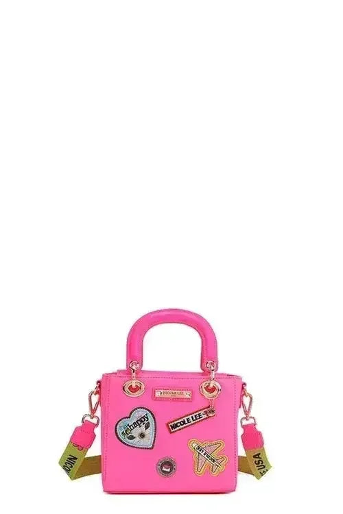 Pink Color Patch Handbag - Top Handle & Crossbody | Femstylo - Femstylo